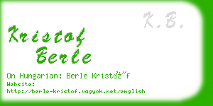 kristof berle business card